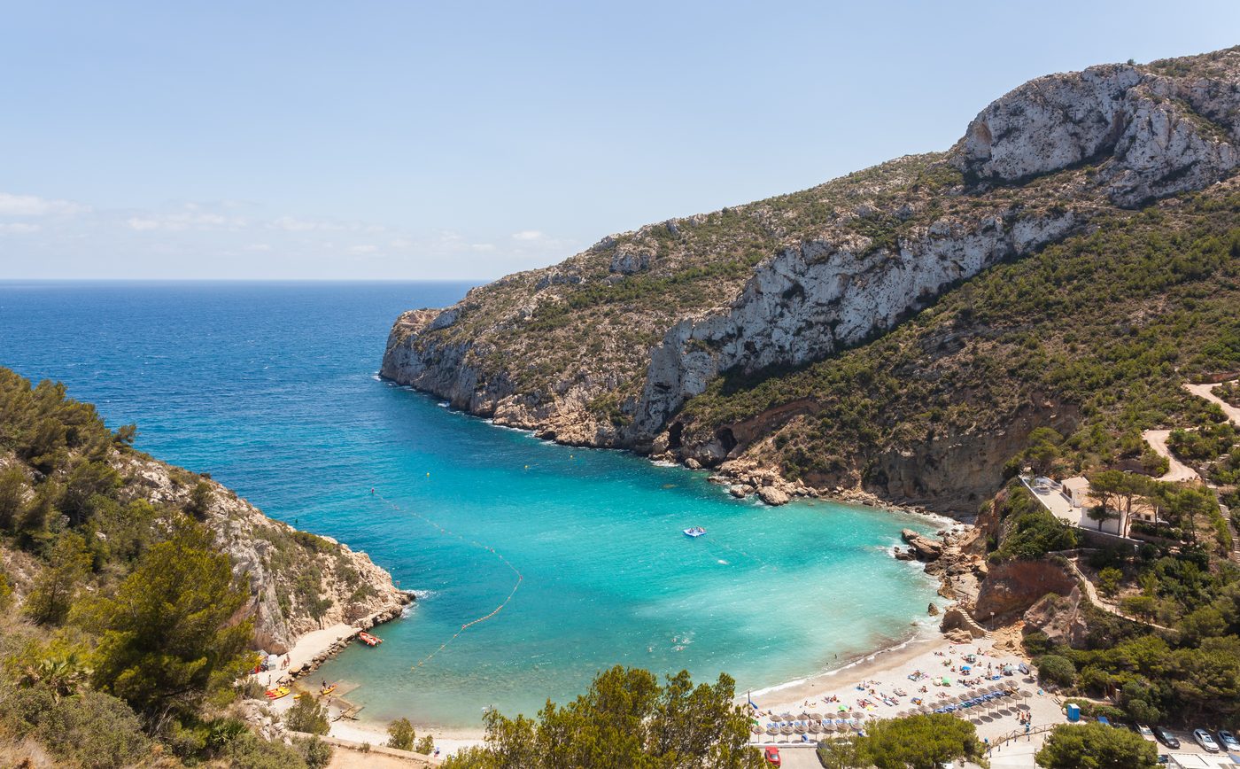 Cala Granadella near Javea, the kayak launch point for the Cova del Llop Mari sea cave